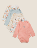 5pk Organic Cotton Printed Bodysuits ( 6&frac12;lbs - 3 Yrs)