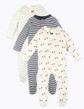 3 Pack Organic Cotton Sleepsuits
