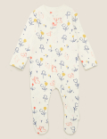 3pk Organic Cotton Print Sleepsuits