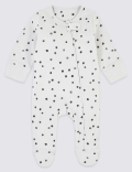 2 Pack Pure Cotton Panda & Spot Print Sleepsuits