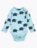 5 Pack Organic Cotton Elephant Bodysuits (6&frac12;lbs-3 Yrs)