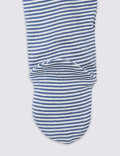 3 Pack Organic Pure Cotton Whale Sleepsuits