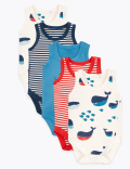 5 Pack Organic Cotton Nautical Bodysuits