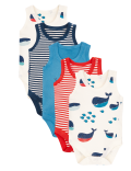 5 Pack Organic Cotton Nautical Bodysuits