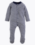 3 Pack Organic Cotton Nautical Sleepsuits (6½lbs-3 Yrs)