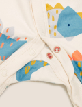 3pk Organic Cotton Dinosaur Sleepsuits