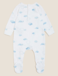 Cotton Rich Velour Cloud Sleepsuit (7lbs - 12 Mths)