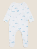 Cotton Rich Velour Cloud Sleepsuit (7lbs - 12 Mths)