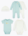5 Pack Organic Cotton Starter Baby Set (6½lbs-12 Mths)