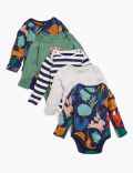 5pk Organic Cotton Forest Print Bodysuits (6&frac12;lbs-3 Yrs)