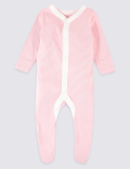 3 Pack Organic Pure Cotton Animal Print Sleepsuits