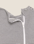 Adaptive Pure Cotton Striped Sleepsuit