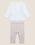 2pc Organic Cotton Embroidered Outfit (7lbs- 12 Mths)