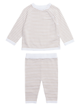 2pc Organic Cotton Striped Knitted Outfit (7lbs- 12 Mths)