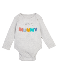 Organic Cotton I Love My Mummy Slogan Bodysuit (6&frac12;lbs-12 Mths)