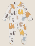 3pk Organic Cotton Printed Sleepsuits