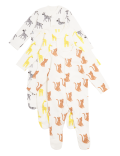 3pk Organic Cotton Safari Sleepsuits