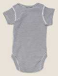 Pure Cotton Striped Slogan Bodysuit
