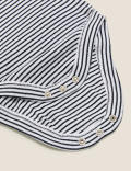 Pure Cotton Striped Slogan Bodysuit