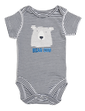 Pure Cotton Striped Slogan Bodysuit
