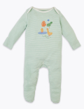 3 Pack Cotton Farmyard Sleepsuits