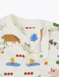 3 Pack Cotton Farmyard Sleepsuits