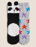 2pk Panda Slipper Socks