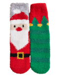 2pk Christmas Slipper Socks