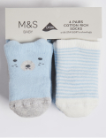 4 Pack of Bear Terry Baby Socks