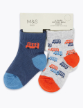 4pk Cotton Rich Transport Baby Socks (0-24 Mths)