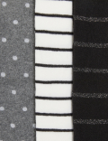 3pk Cotton Monochrome Tights (2-14 Yrs)