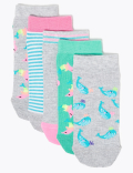 5pk Sea Print Trainer Liner Socks