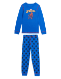 Cotton Mix Printed Crew Neck Nightwear Set