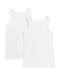 2pk Boys' Thermal Cotton Blend Vests (2-16 Yrs)