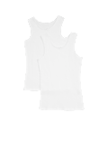 2pk Girls' Thermal Cotton Blend Vests (2-16 Yrs)