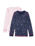 2pk Cotton Blend Star & Plain Thermal Vests