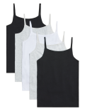 5 Pack Cotton Camisoles (2-16 Yrs)