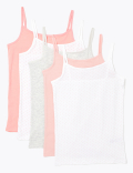 5 Pack Cotton Spotted Camisole Vests (2-16 Yrs)
