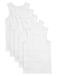 5pk Pure Cotton Bow Vests (2-14 Yrs)