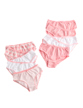 10 Pack Cotton with Stretch Pink Heart Knickers (2-14 Yrs)
