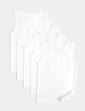 5 Pack Pure Cotton Bow Vests (2-14 Yrs)