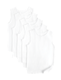 5 Pack Pure Cotton Bow Vests (2-14 Yrs)