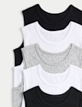 5 Pack Pure Cotton Vests (2-14 Yrs)