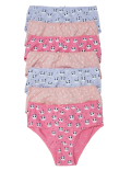 7pk Pure Cotton Panda & Heart Knickers (2-16 Yrs)