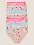 7pk Pure Cotton Unicorn & Striped Knickers (2-16 Yrs)