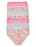 7pk Pure Cotton Unicorn & Striped Knickers (2-16 Yrs)