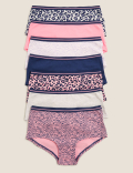 7pk Cotton Rich with Stretch Leopard Shorts (2-16 Yrs)