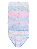 7pk Pure Cotton Zebra & Striped Knickers (2-16 Yrs)