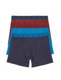 3pk Cotton with Lycra® Plain Trunks