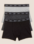 3pk Cotton with Stretch Printed Trunks